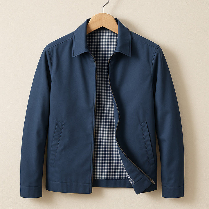 Mens Lined Zip Up Jacket Sharp Cut Low Bulk