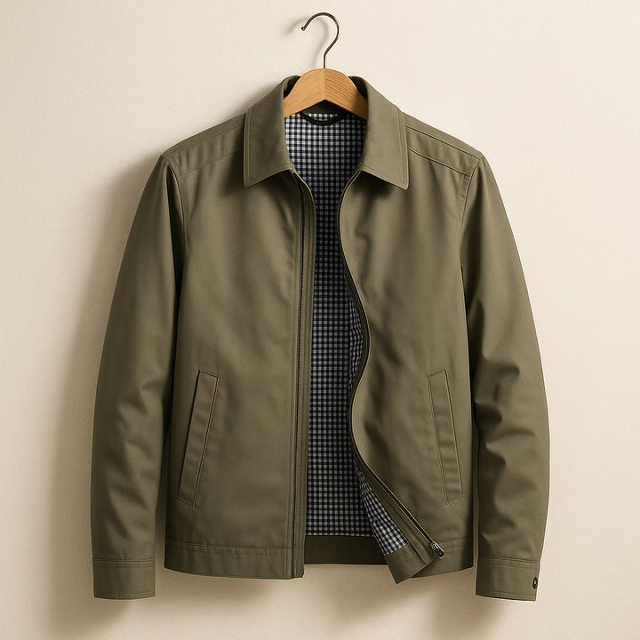 Mens Lined Zip Up Jacket Sharp Cut Low Bulk
