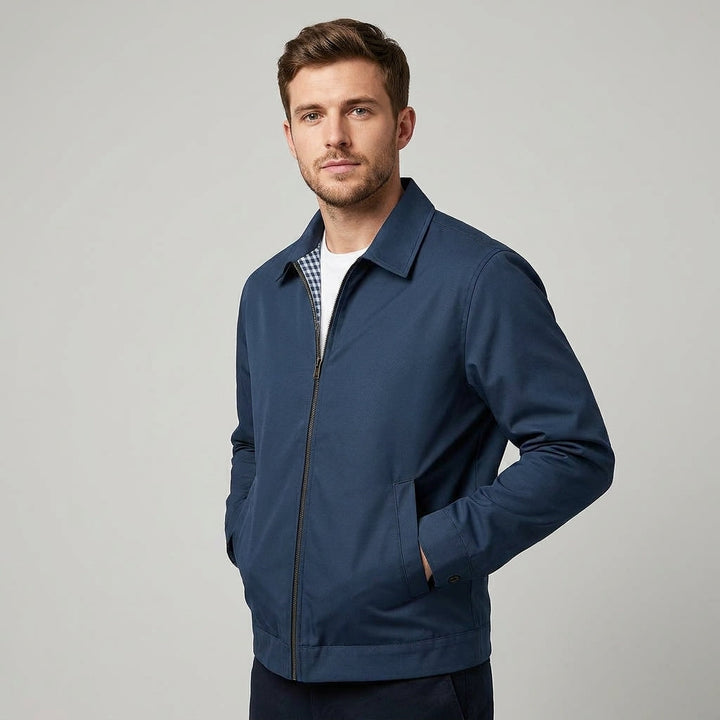 Mens Lined Zip Up Jacket Sharp Cut Low Bulk