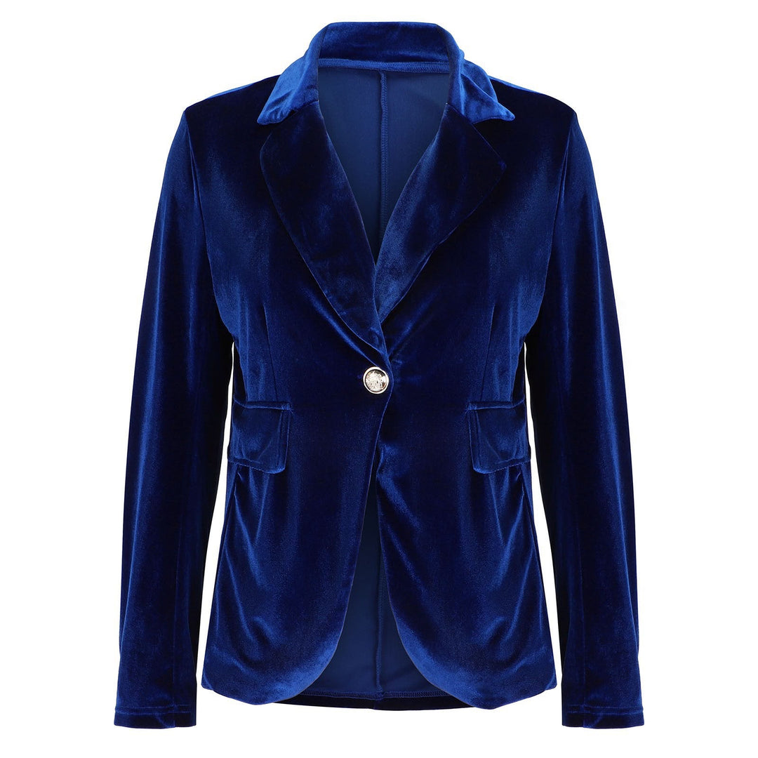 Women Velvet Blazer Structured Tailored Evening Jacket