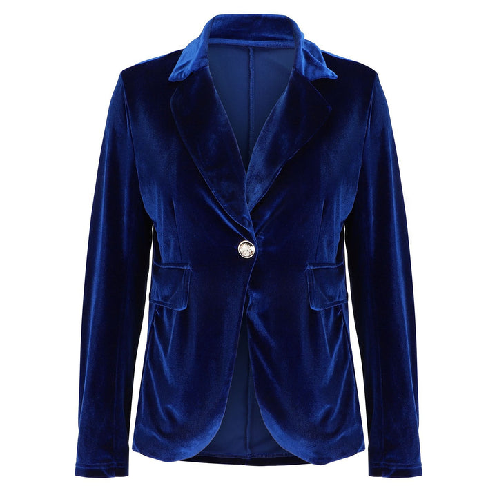 Women Velvet Blazer Structured Tailored Evening Jacket