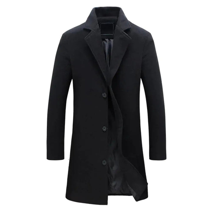 Mens Wool Effect Tailored Long Overcoat Winter
