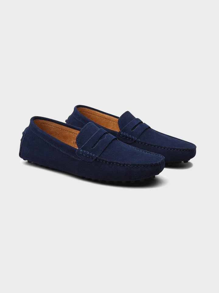 Mens Suede Penny Loafer Slip On Dress Shoe
