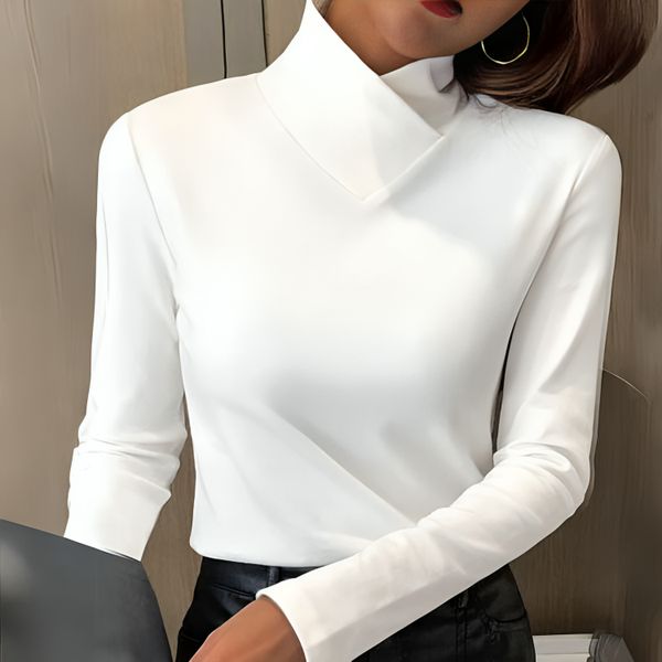 Womens Turtleneck Top Soft Lightweight Everyday Tee
