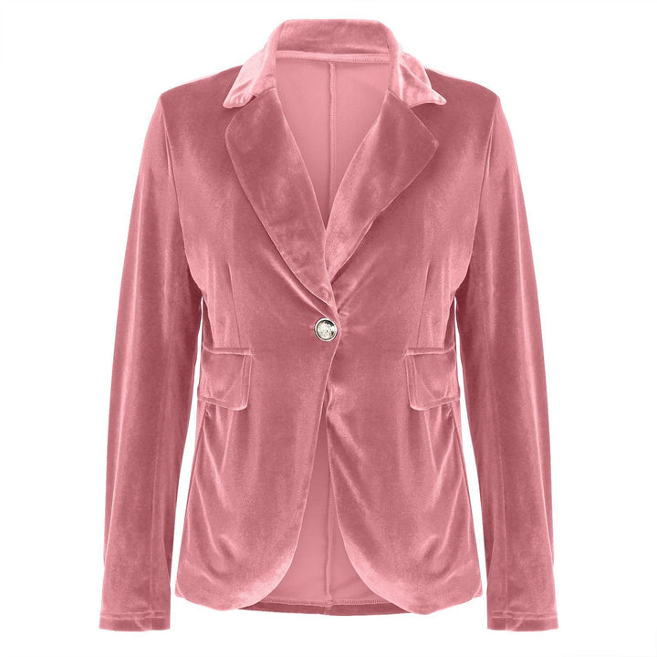 Women Velvet Blazer Structured Tailored Evening Jacket