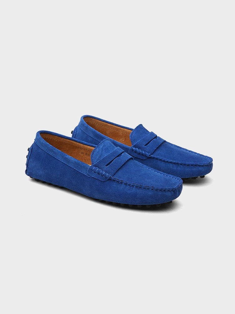 Mens Suede Penny Loafer Slip On Dress Shoe