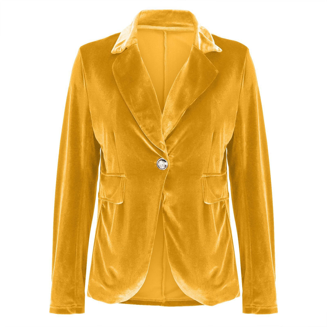 Women Velvet Blazer Structured Tailored Evening Jacket