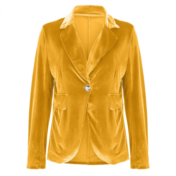 Women Velvet Blazer Structured Tailored Evening Jacket