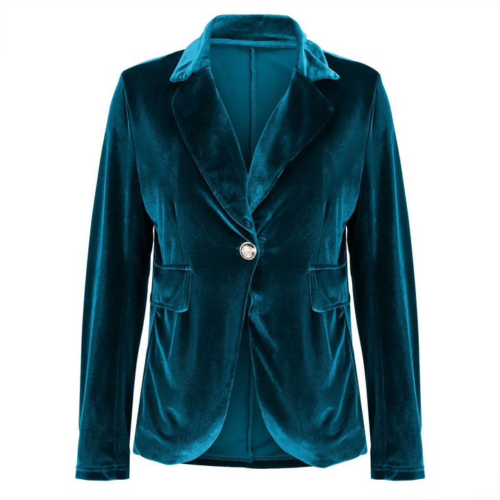 Women Velvet Blazer Structured Tailored Evening Jacket