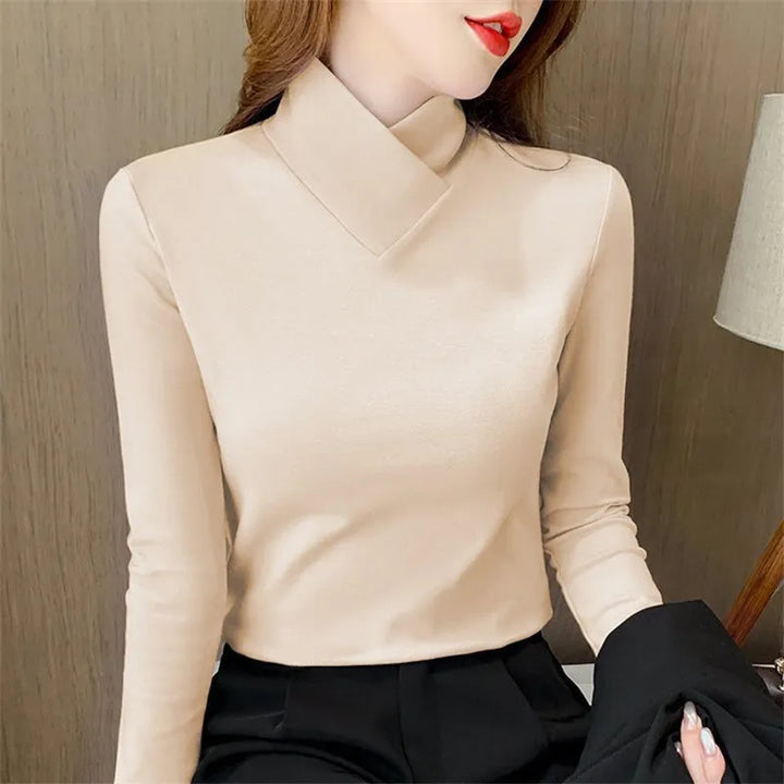 Womens Turtleneck Top Soft Lightweight Everyday Tee