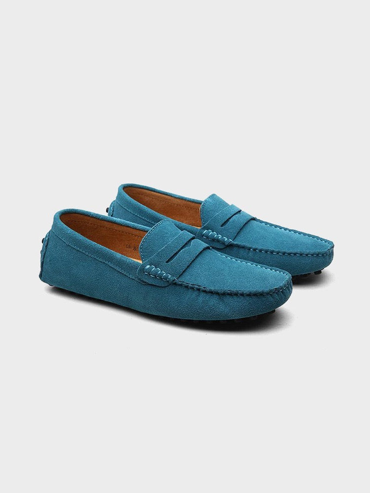 Mens Suede Penny Loafer Slip On Dress Shoe