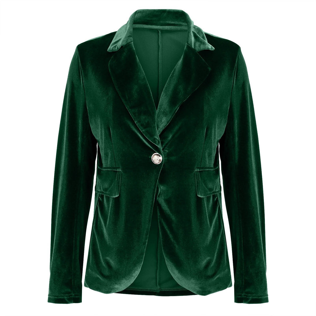 Women Velvet Blazer Structured Tailored Evening Jacket
