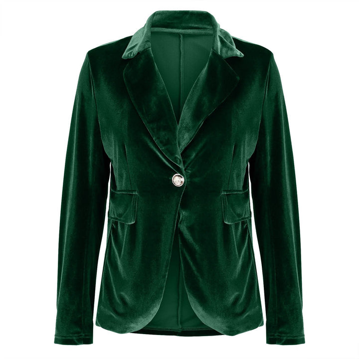 Women Velvet Blazer Structured Tailored Evening Jacket
