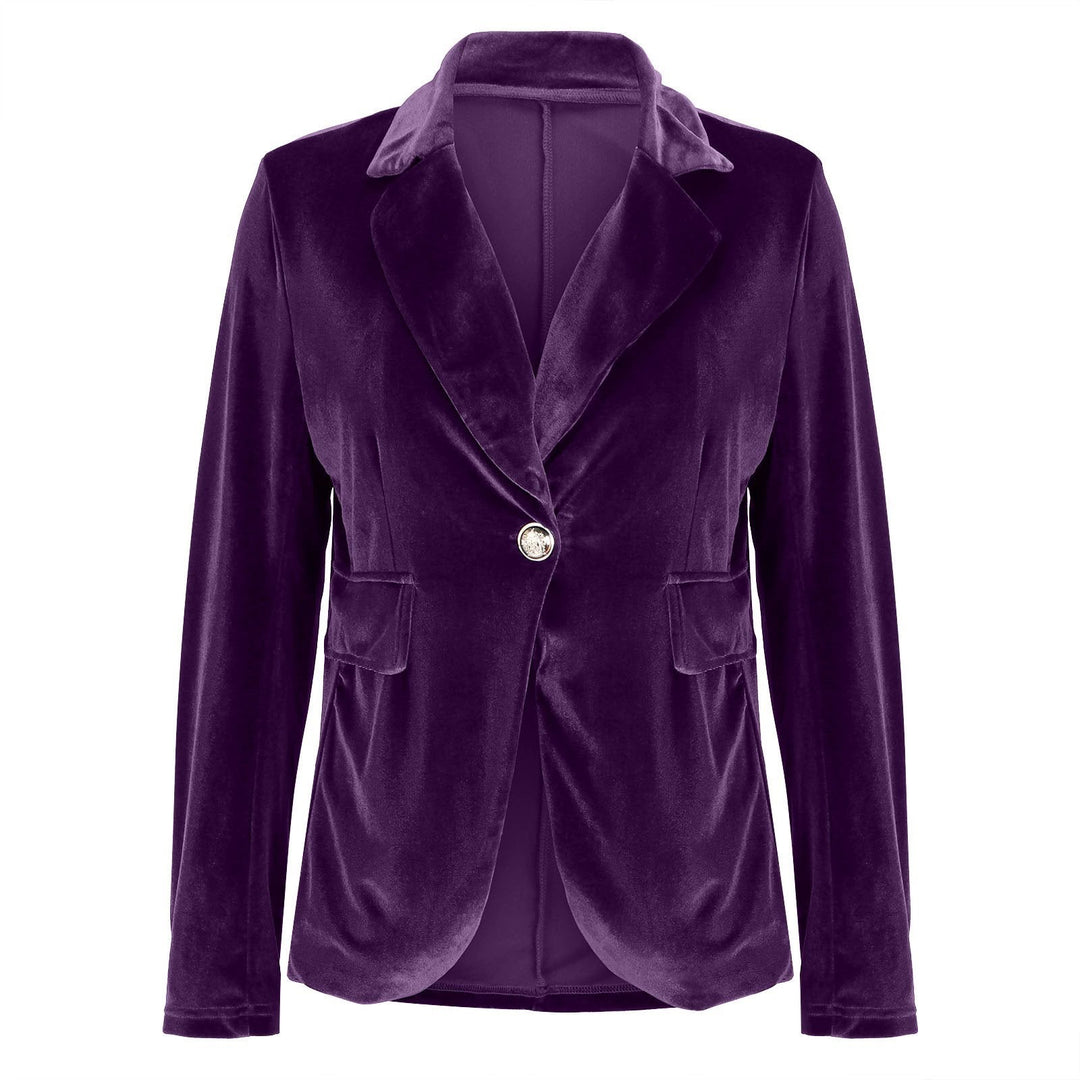 Women Velvet Blazer Structured Tailored Evening Jacket