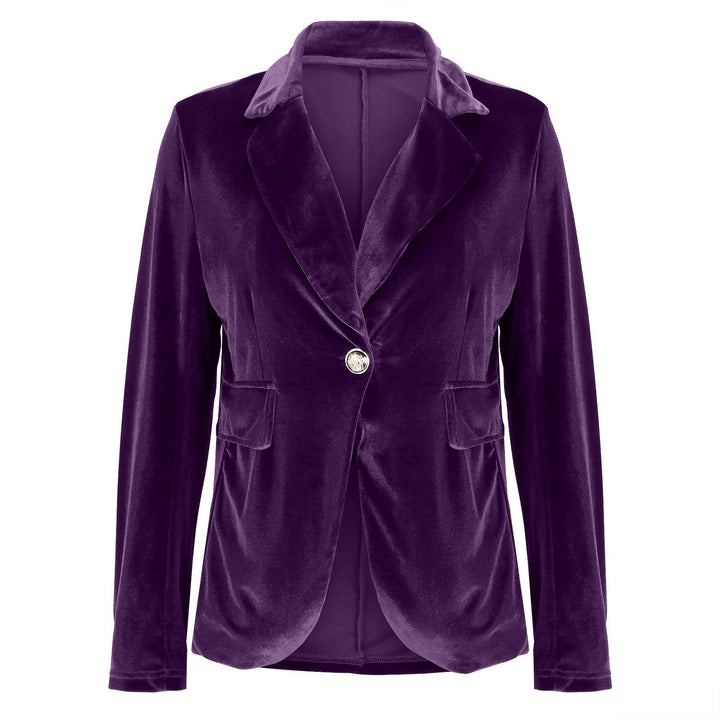 Women Velvet Blazer Structured Tailored Evening Jacket