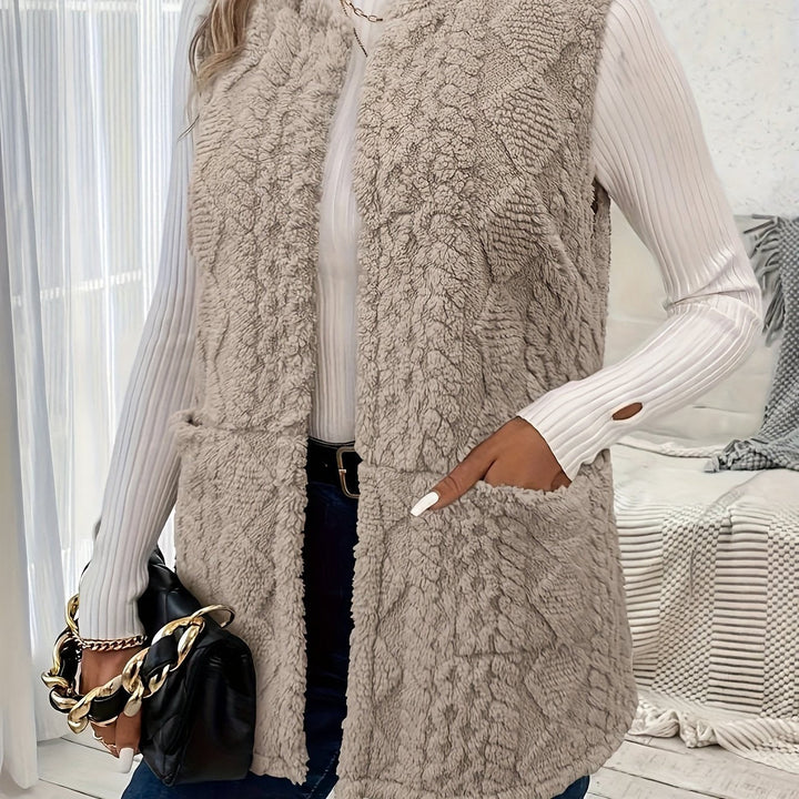 Womens Textured Longline Sleeveless Vest