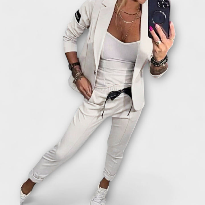 Vionne | Elegant Set of Top, Jacket, and Trousers