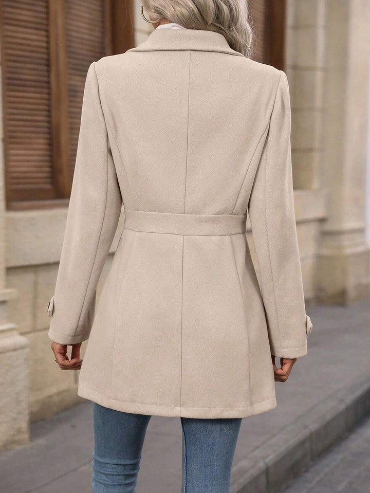 Women's Belted Trench Coat Tailored Classic Long
