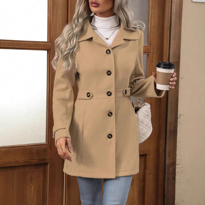 Women's Belted Trench Coat Tailored Classic Long