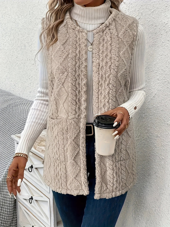 Womens Textured Longline Sleeveless Vest
