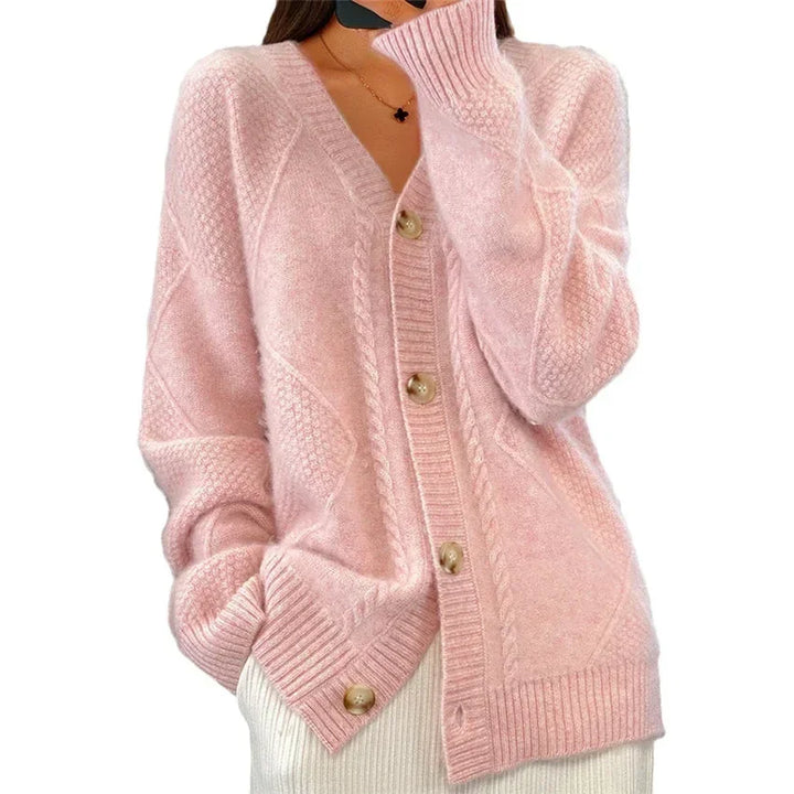 Womens Cashmere Button Cardigan Long Sleeve