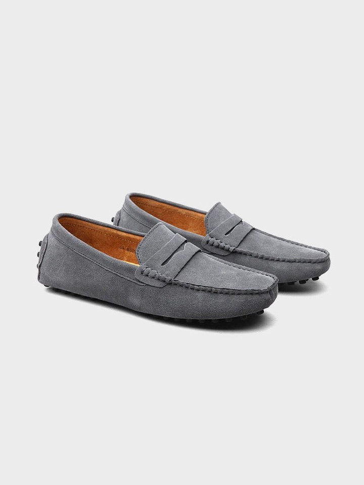 Mens Suede Penny Loafer Slip On Dress Shoe