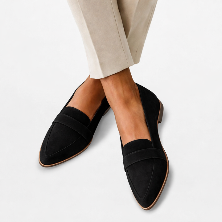 Womens Orthopedic Suede Loafers Elegant Pointed Toe