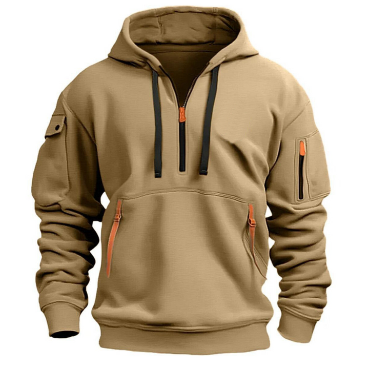 Mens Casual Fleece Hoodie with Zip Pockets