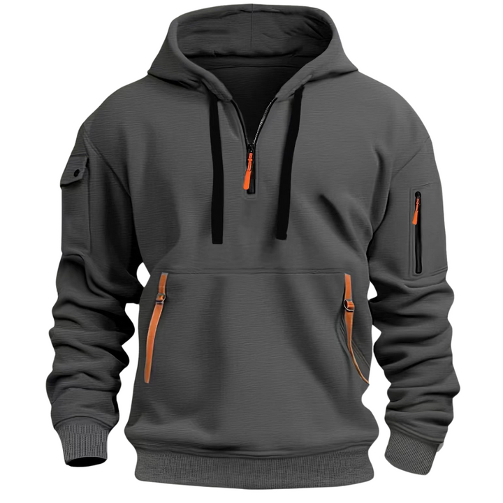 Mens Casual Fleece Hoodie with Zip Pockets