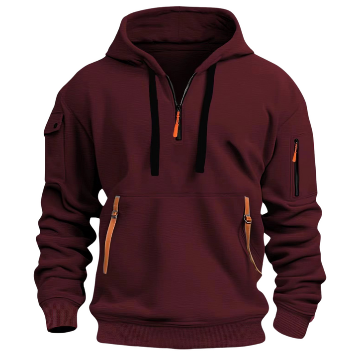 Mens Casual Fleece Hoodie with Zip Pockets