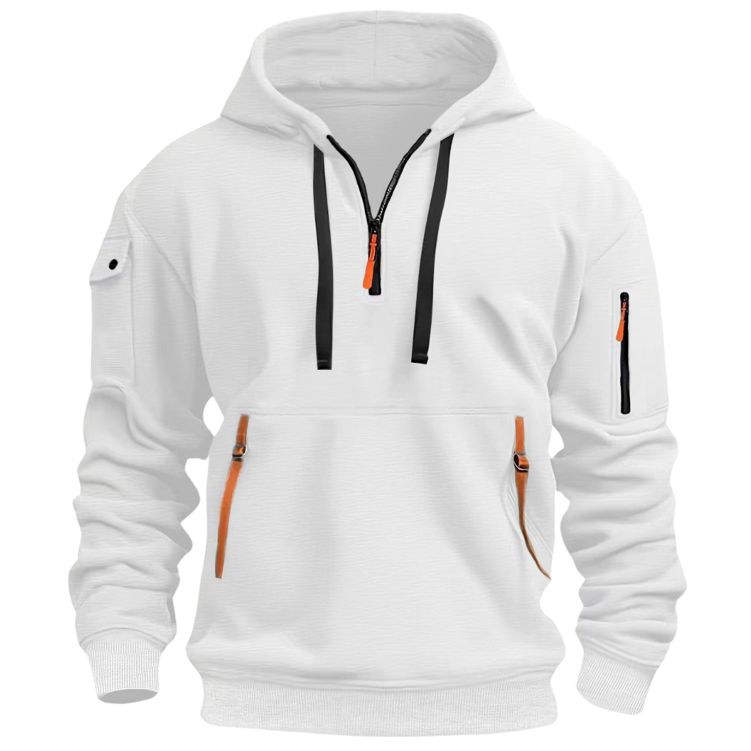 Mens Casual Fleece Hoodie with Zip Pockets