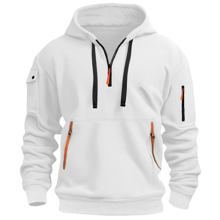 Mens Casual Fleece Hoodie with Zip Pockets