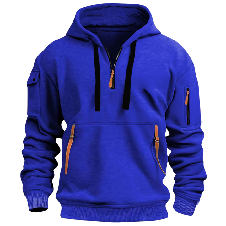 Mens Casual Fleece Hoodie with Zip Pockets