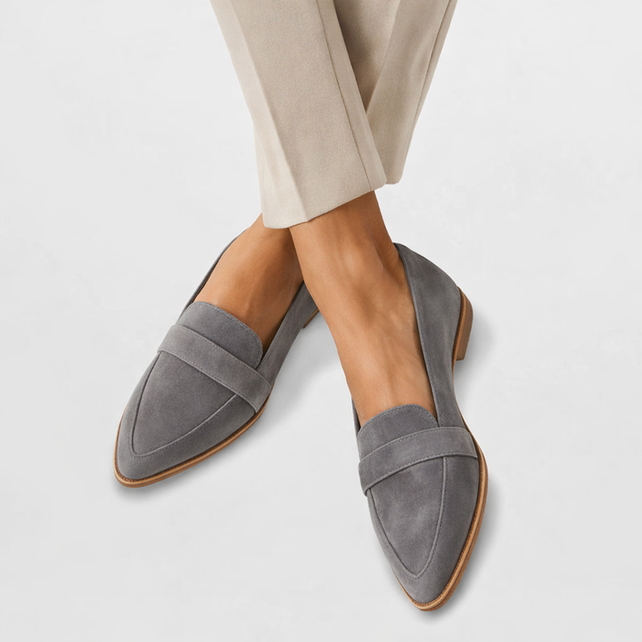 Womens Orthopedic Suede Loafers Elegant Pointed Toe