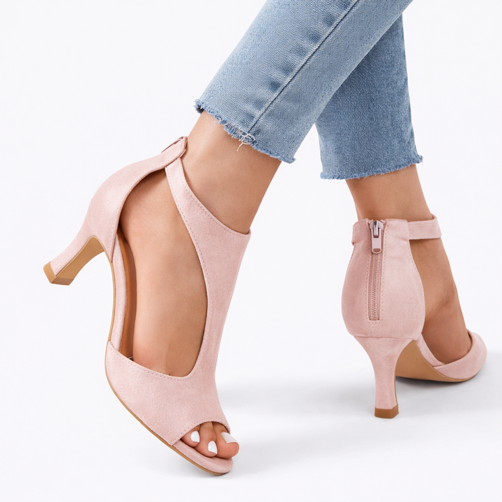 Womens Heeled Sandals Cushioned Orthopedic Cut Out