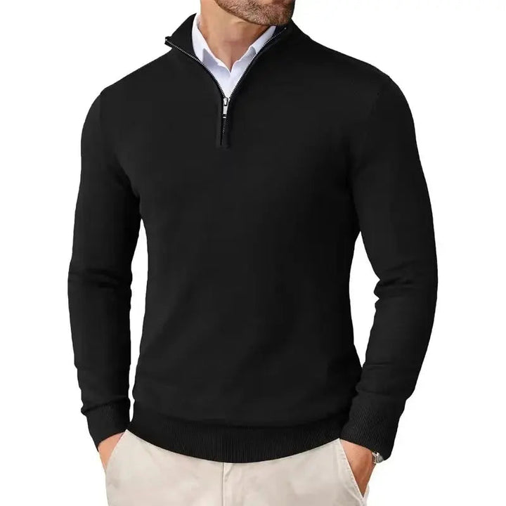 Mens Half Zip Sweater Soft Knit Classic Fit