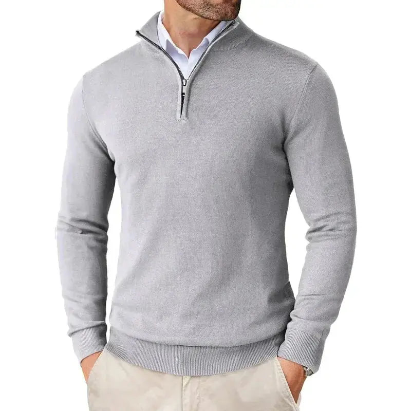 Mens Half Zip Sweater Soft Knit Classic Fit