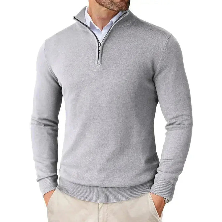 Mens Half Zip Sweater Soft Knit Classic Fit