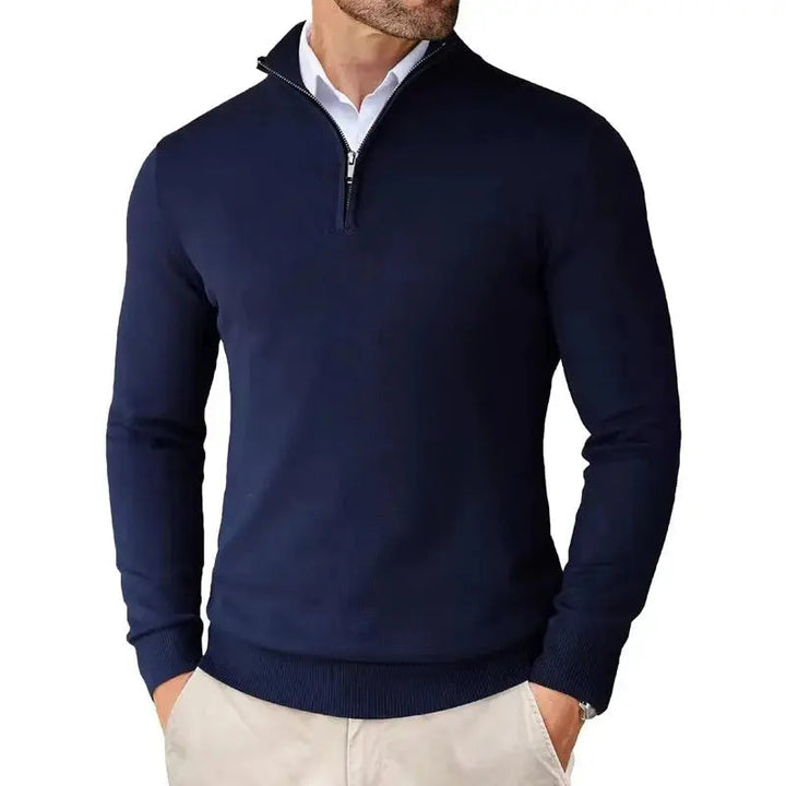 Mens Half Zip Sweater Soft Knit Classic Fit