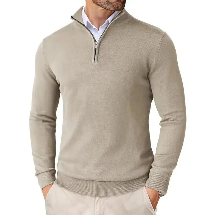 Mens Half Zip Sweater Soft Knit Classic Fit