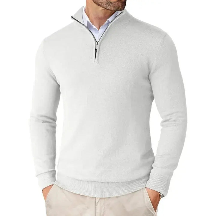 Mens Half Zip Sweater Soft Knit Classic Fit