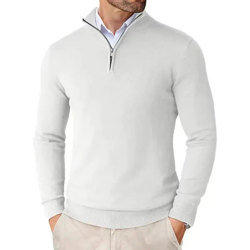 Mens Half Zip Sweater Soft Knit Classic Fit
