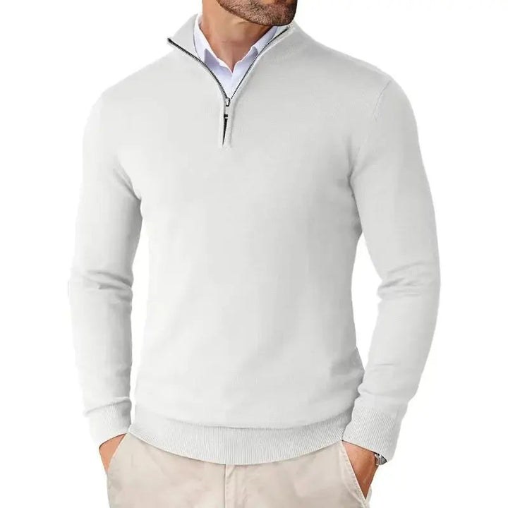 Mens Half Zip Sweater Soft Knit Classic Fit