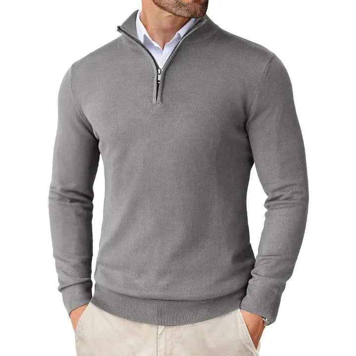 Mens Half Zip Sweater Soft Knit Classic Fit