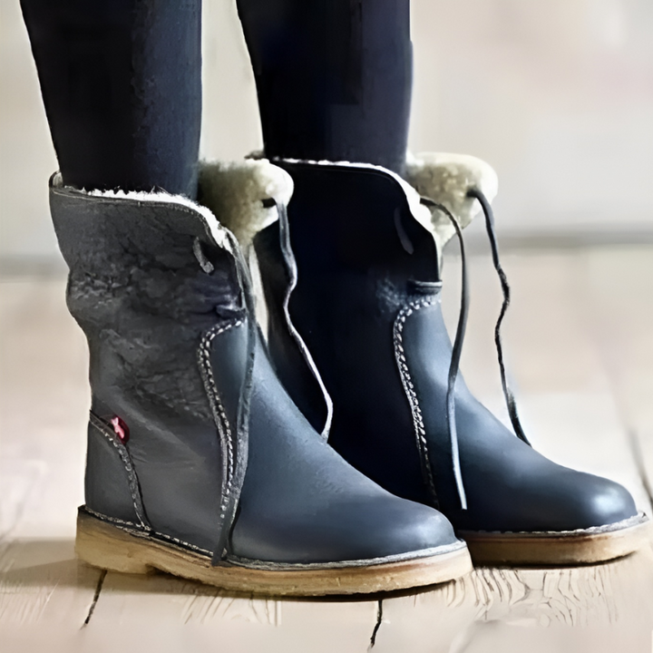 Faux Shearling Lined Winter Boots Women Mid Calf