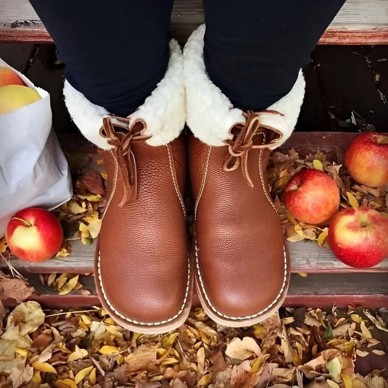 Faux Shearling Lined Winter Boots Women Mid Calf