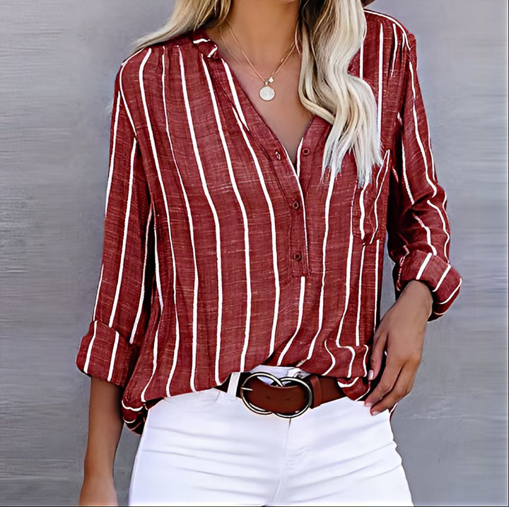 Relaxed Striped Shirt for Women Casual Everyday Top