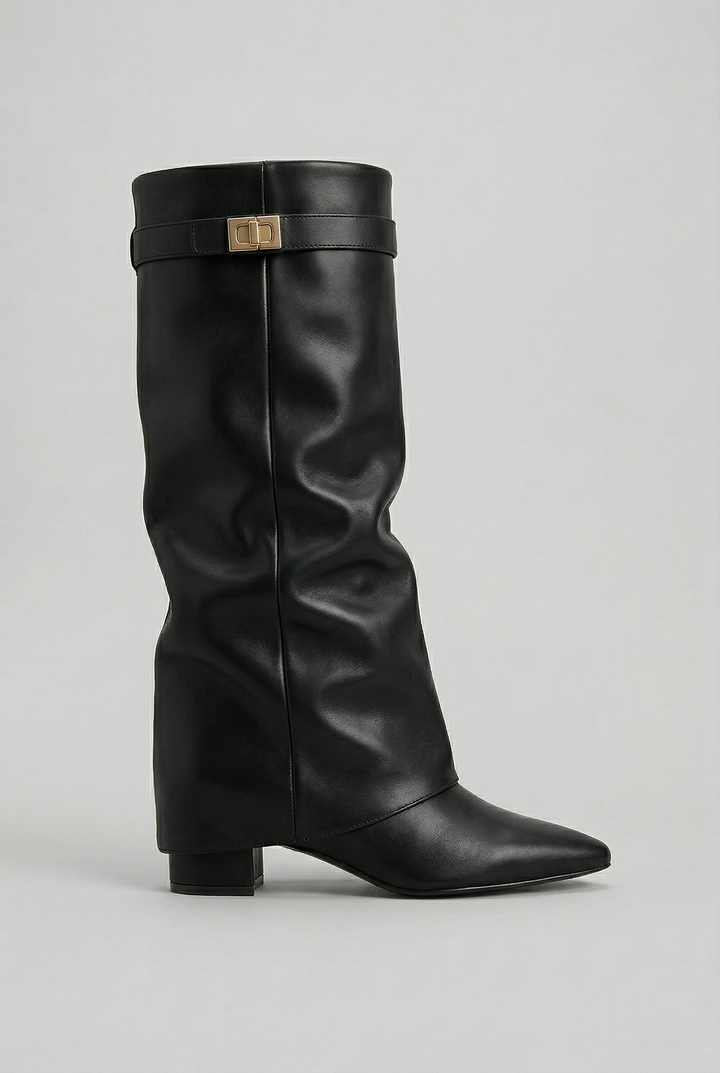 Suede Knee-High Block Heel Boots Women