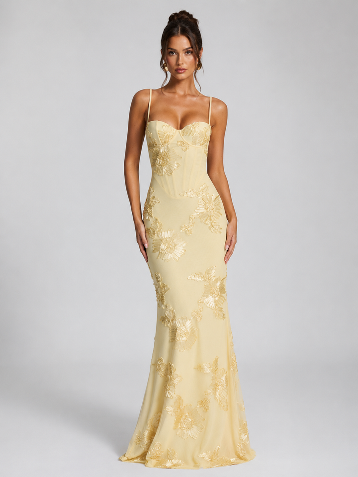 Floral Corset Maxi Dress for Women Elegant Occasion