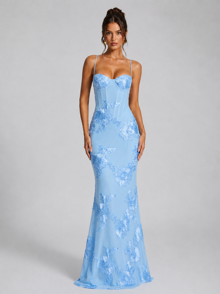 Floral Corset Maxi Dress for Women Elegant Occasion